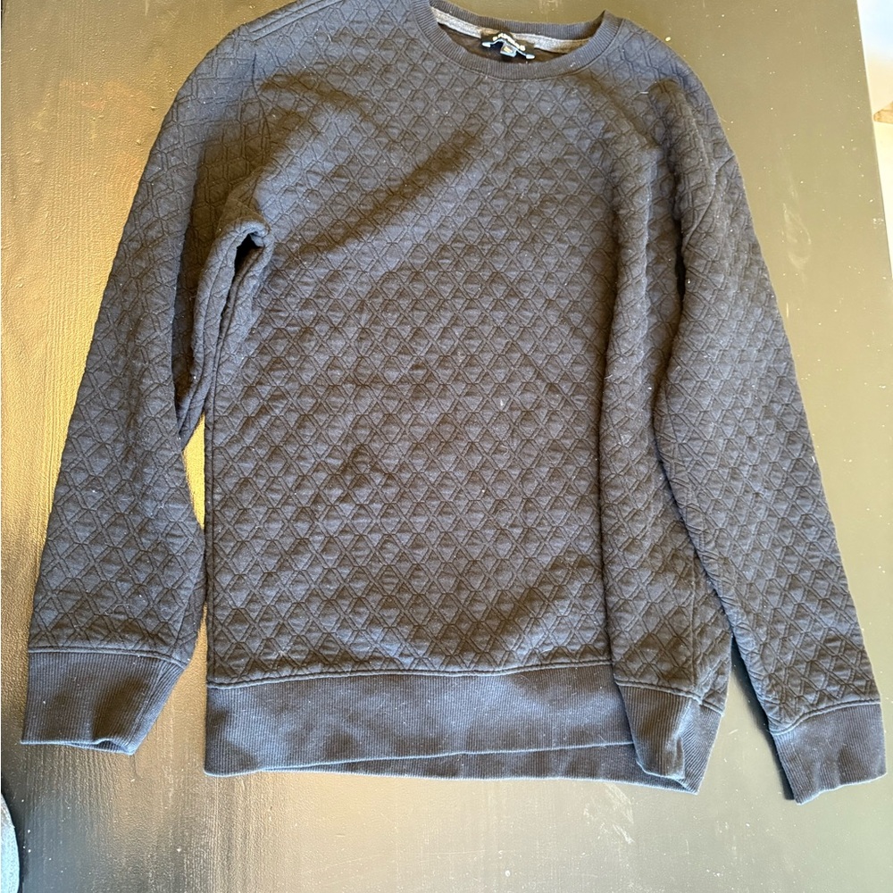 Express Gray Quilted Crewneck Sweater